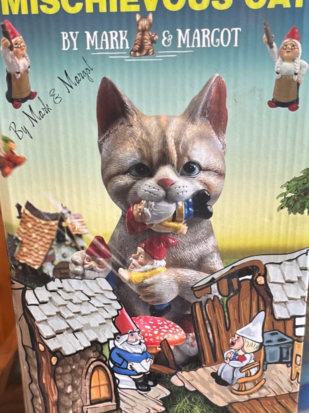 Mischievous Cat Figurine in Tan